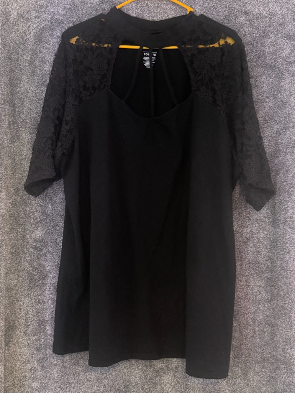 Torrid Black Lace Short Sleeve Shirt